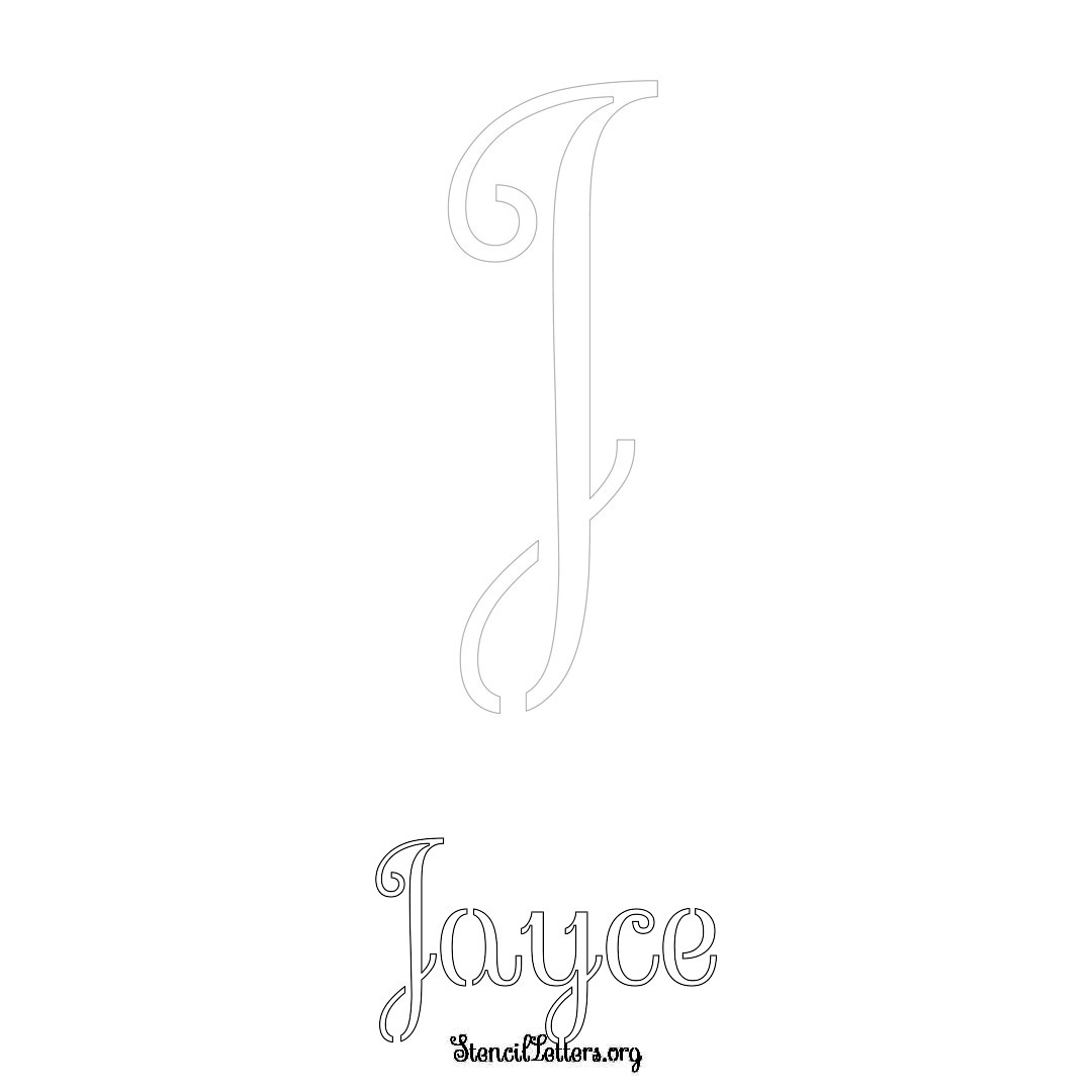Jayce printable name initial stencil in Ornamental Cursive Lettering