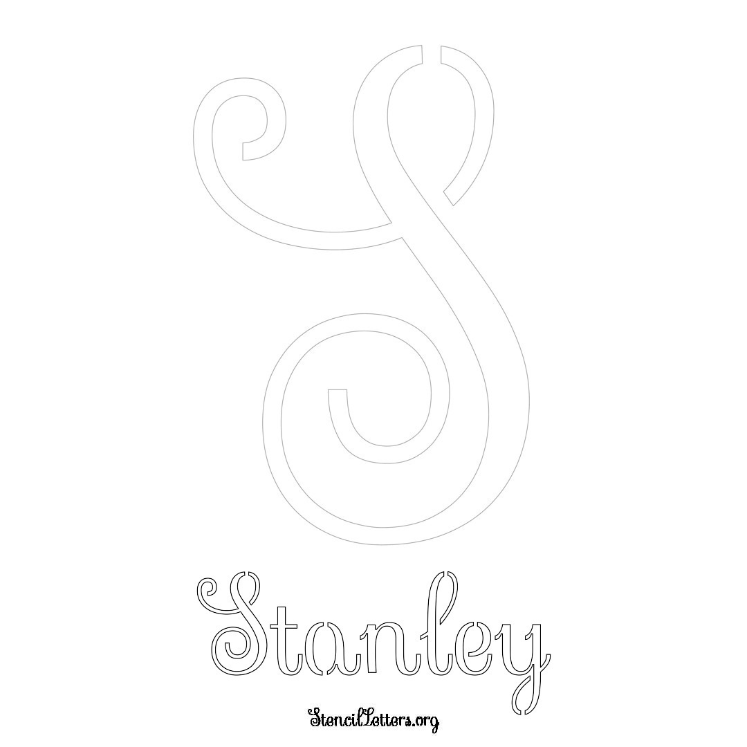 Stanley printable name initial stencil in Ornamental Cursive Lettering