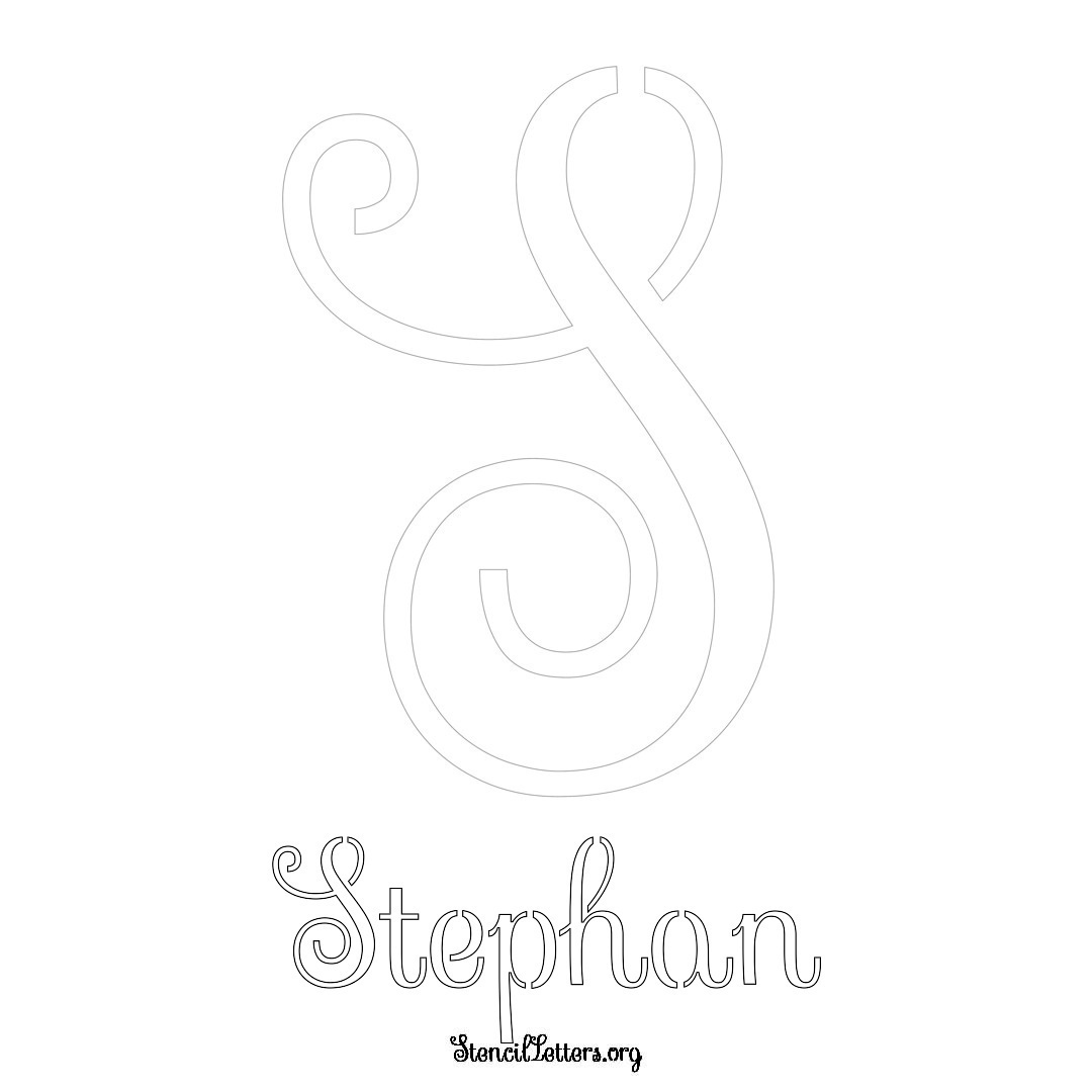 Stephan printable name initial stencil in Ornamental Cursive Lettering