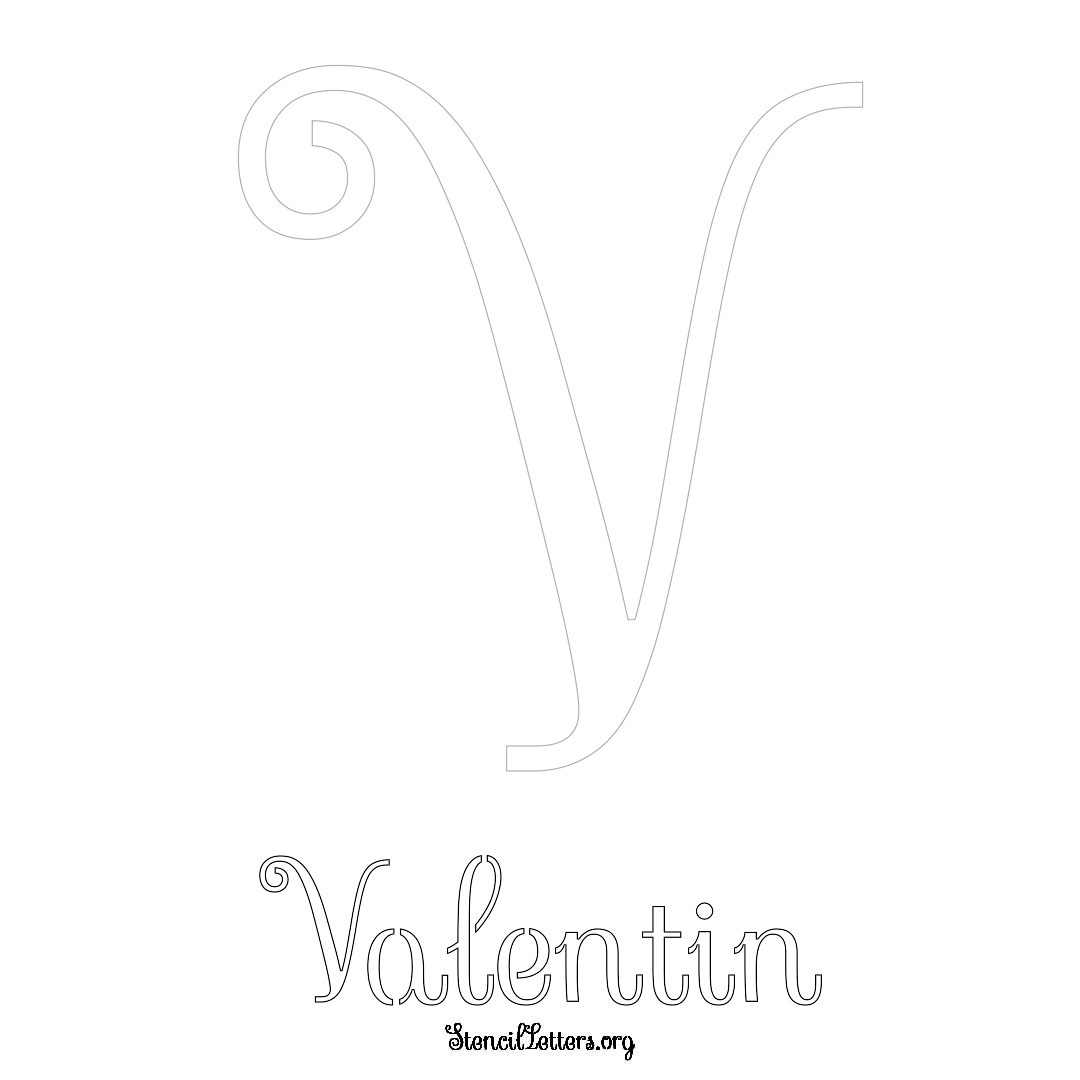 Valentin Free Printable Name Stencils With 6 Unique Typography Styles