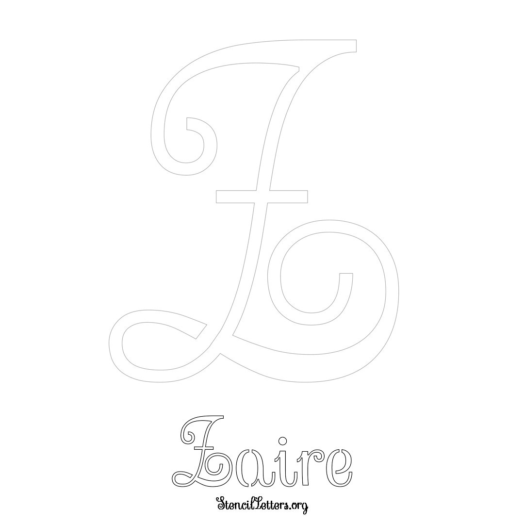 Zaire printable name initial stencil in Ornamental Cursive Lettering