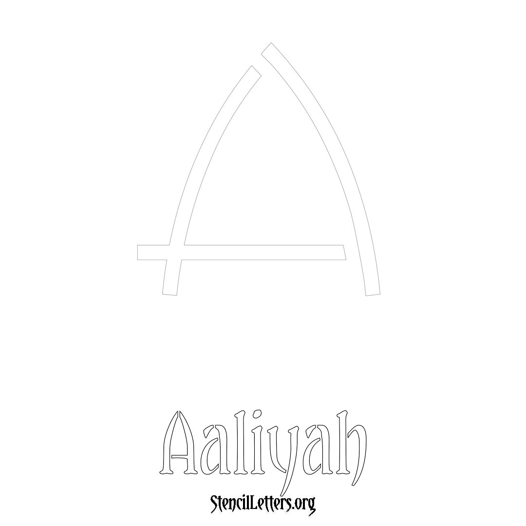 Aaliyah printable name initial stencil in Simple Elegant Lettering