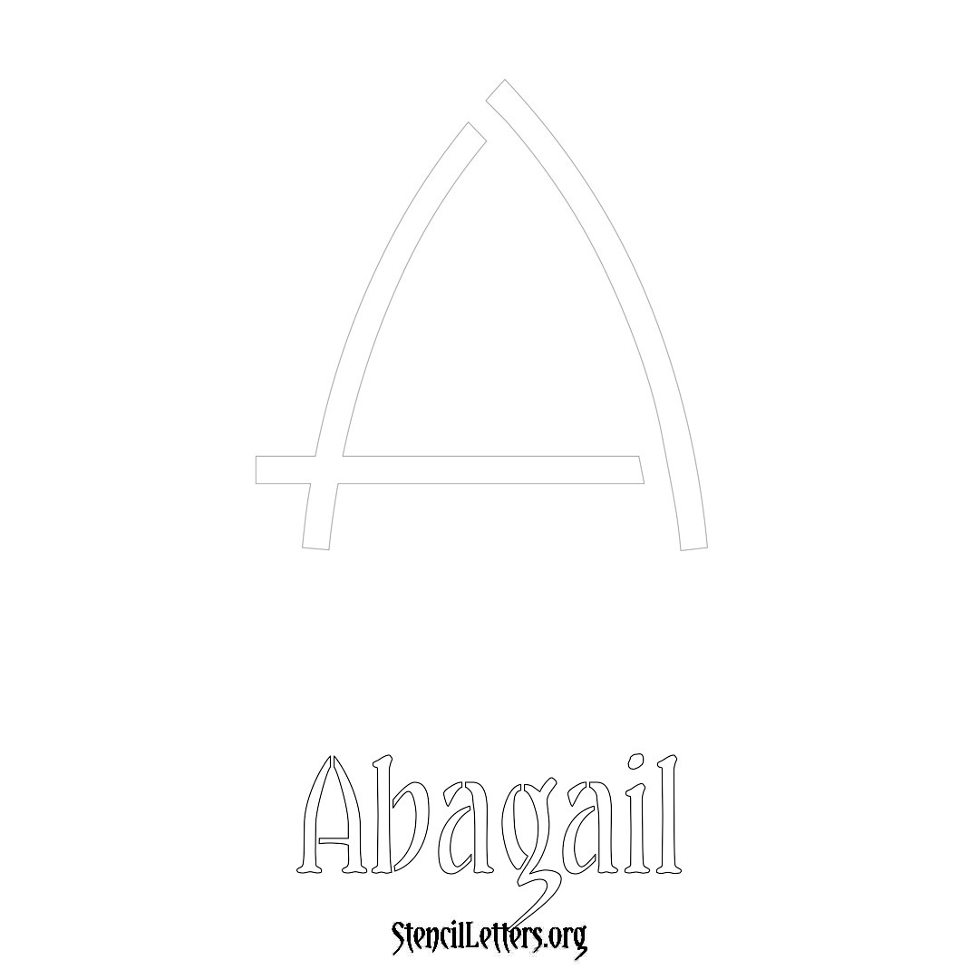 Abagail printable name initial stencil in Simple Elegant Lettering