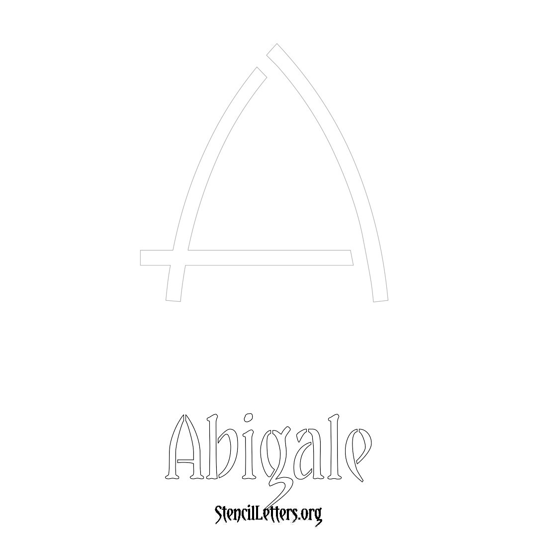 Abigale printable name initial stencil in Simple Elegant Lettering