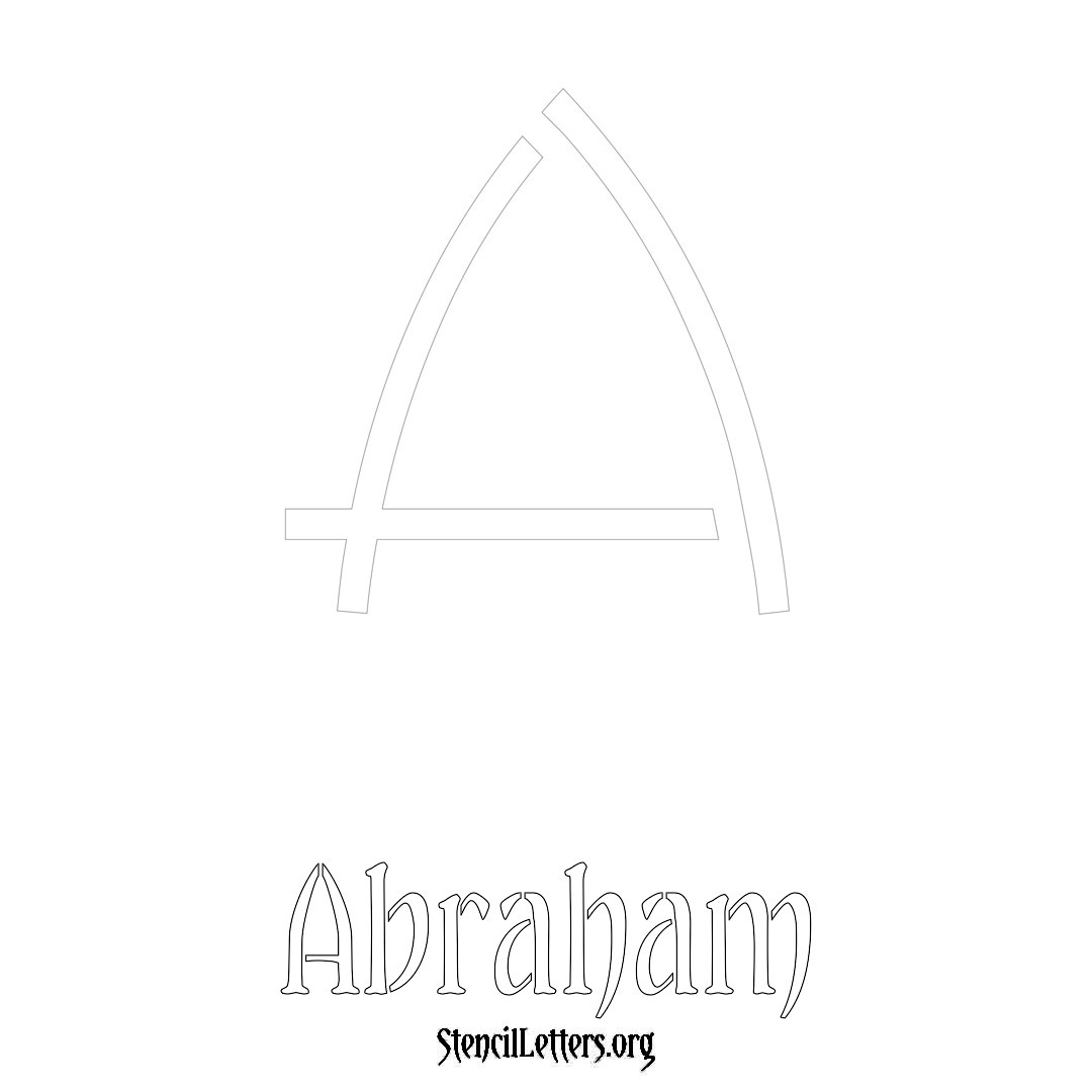 Abraham printable name initial stencil in Simple Elegant Lettering