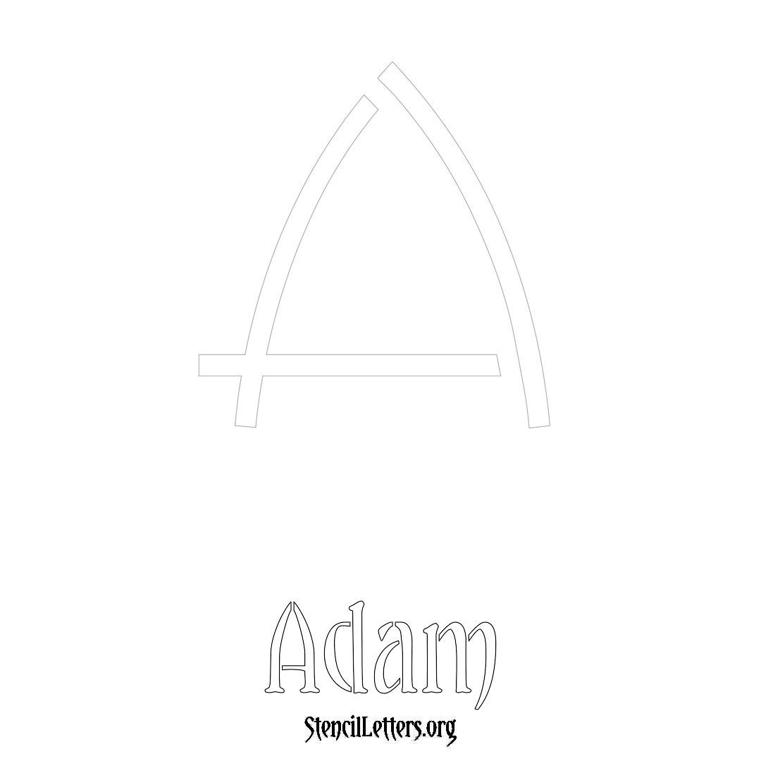 Adam printable name initial stencil in Simple Elegant Lettering