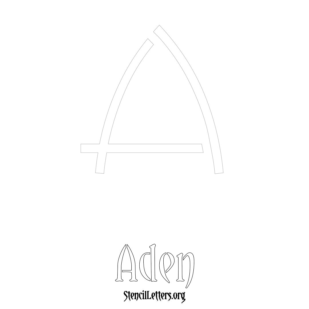 Aden printable name initial stencil in Simple Elegant Lettering