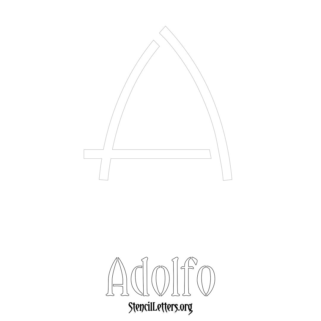 Adolfo printable name initial stencil in Simple Elegant Lettering