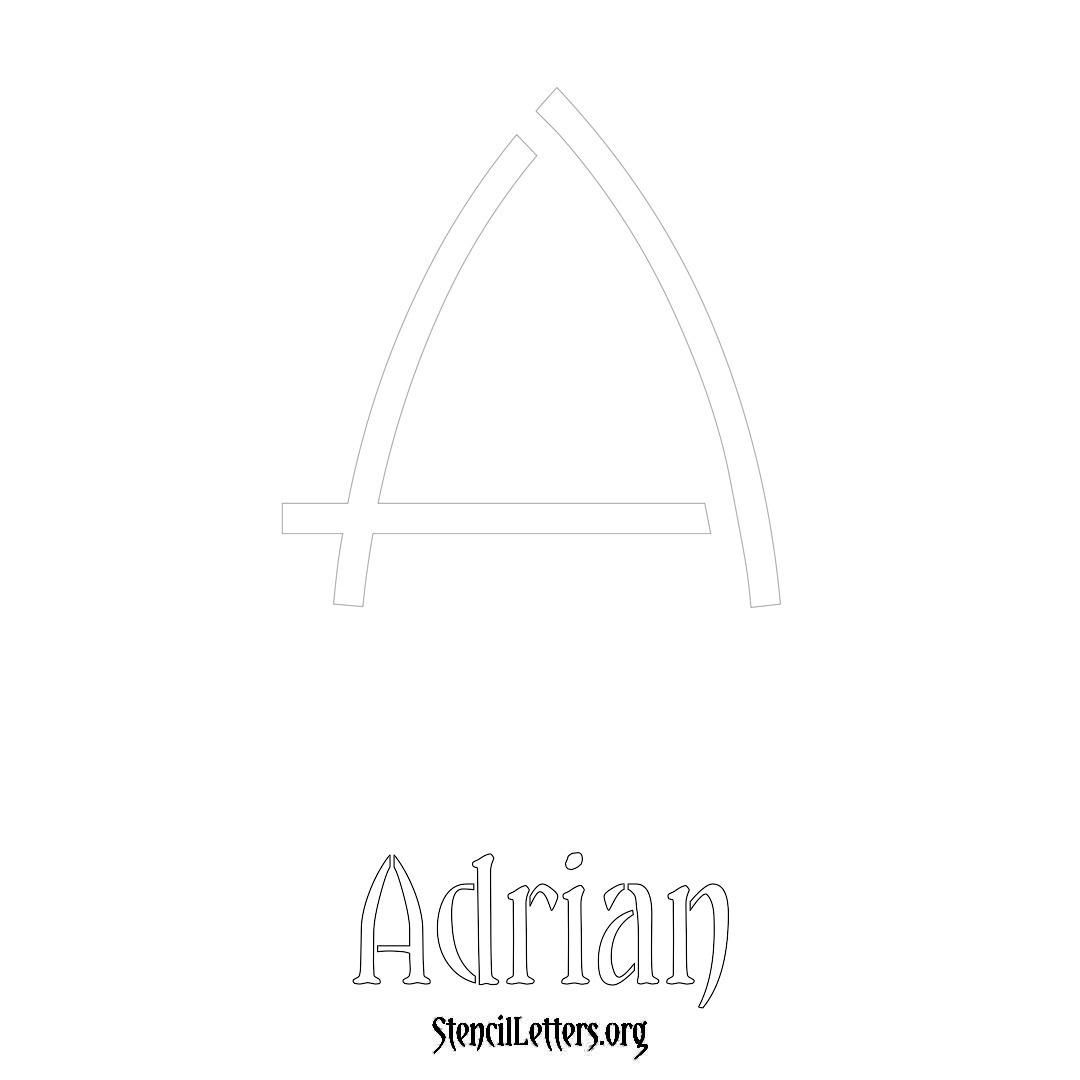 Adrian printable name initial stencil in Simple Elegant Lettering