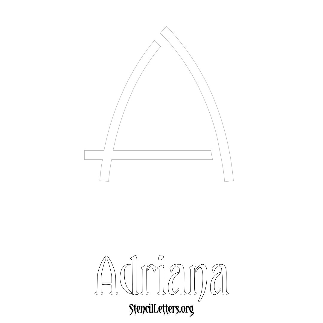 Adriana printable name initial stencil in Simple Elegant Lettering