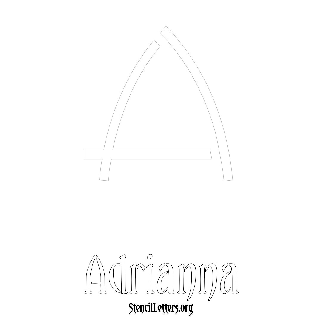 Adrianna printable name initial stencil in Simple Elegant Lettering