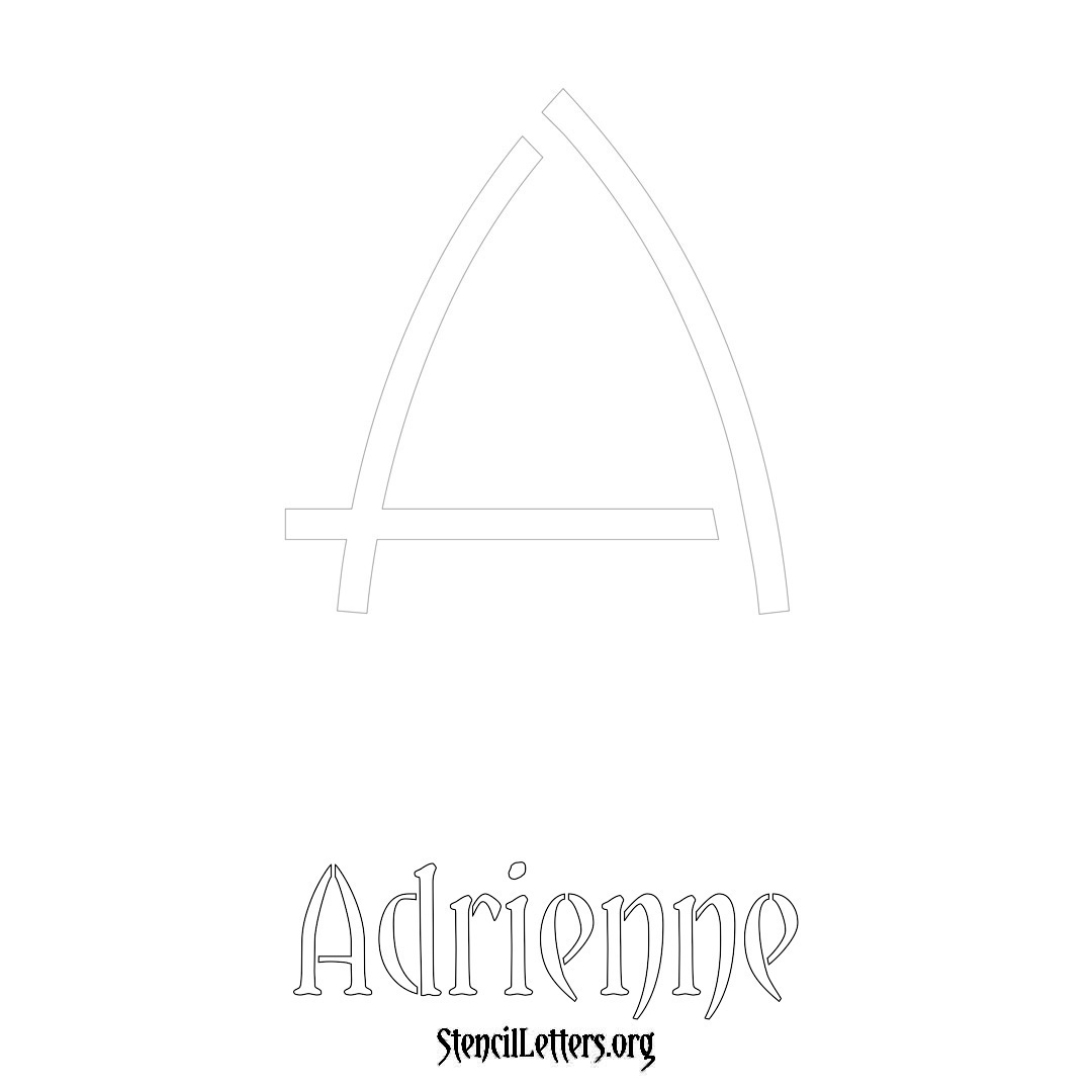 Adrienne printable name initial stencil in Simple Elegant Lettering
