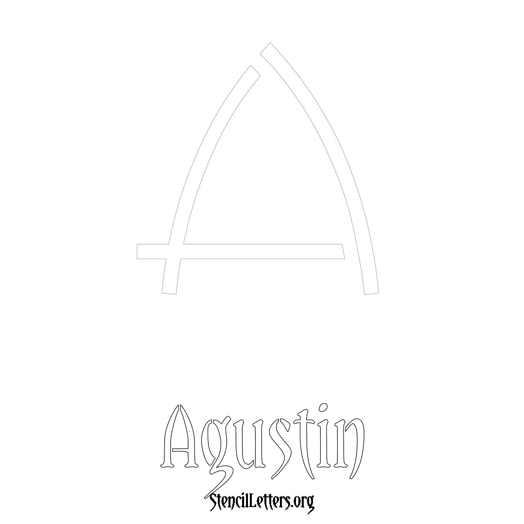 Agustin printable name initial stencil in Simple Elegant Lettering