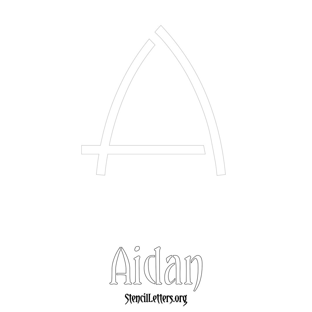 Aidan printable name initial stencil in Simple Elegant Lettering