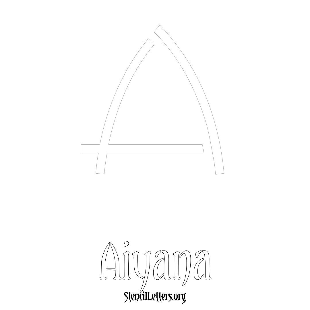 Aiyana printable name initial stencil in Simple Elegant Lettering