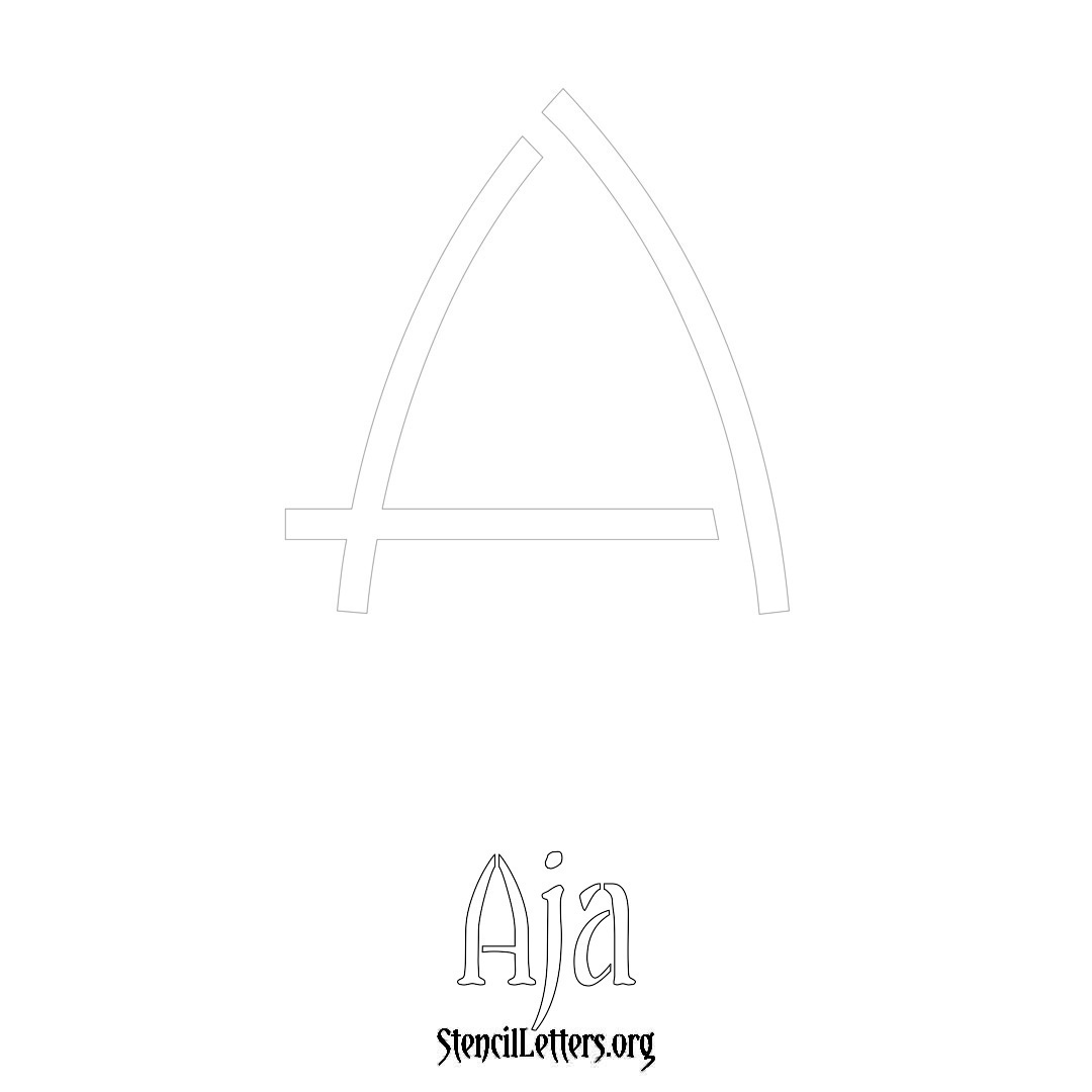 Aja printable name initial stencil in Simple Elegant Lettering