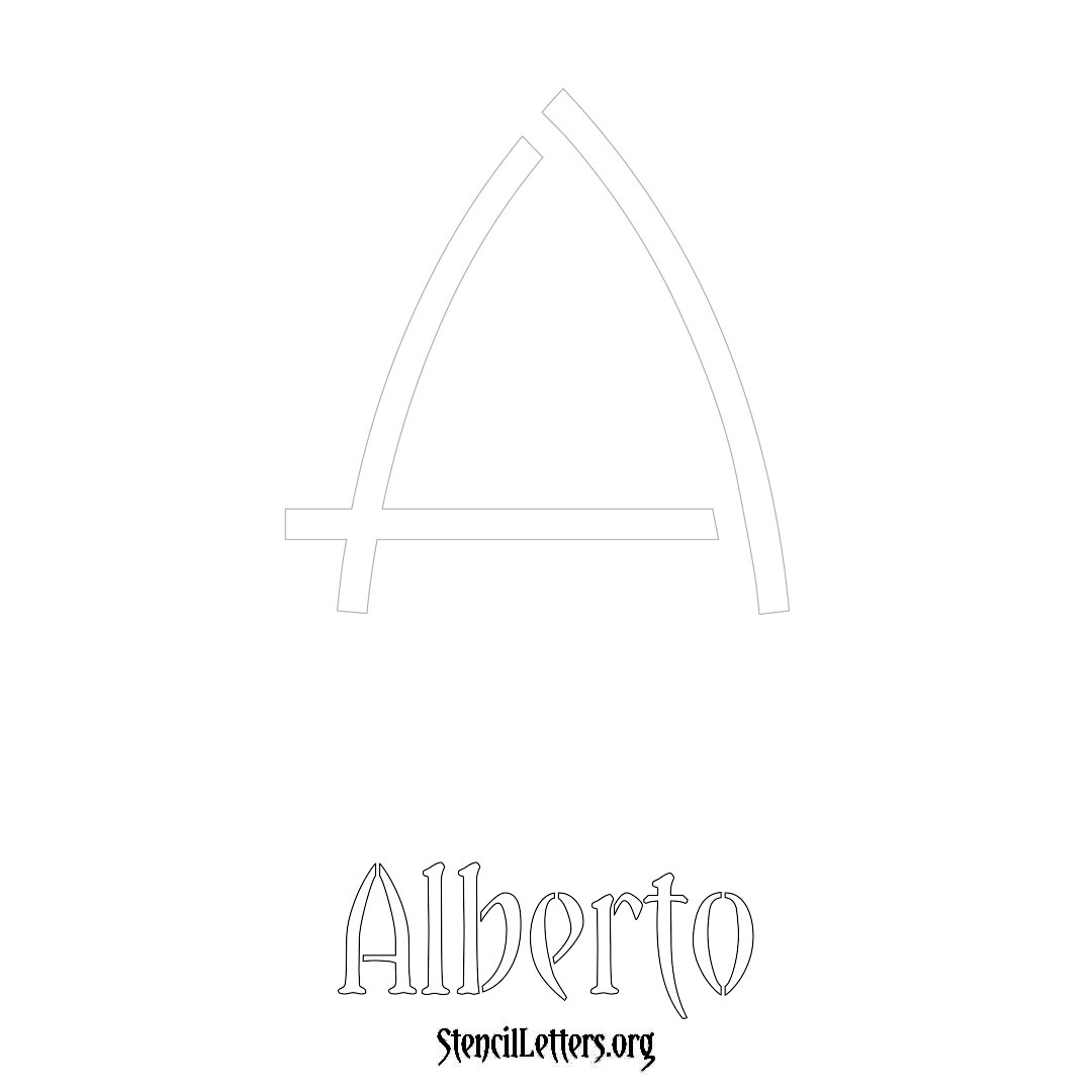 Alberto printable name initial stencil in Simple Elegant Lettering