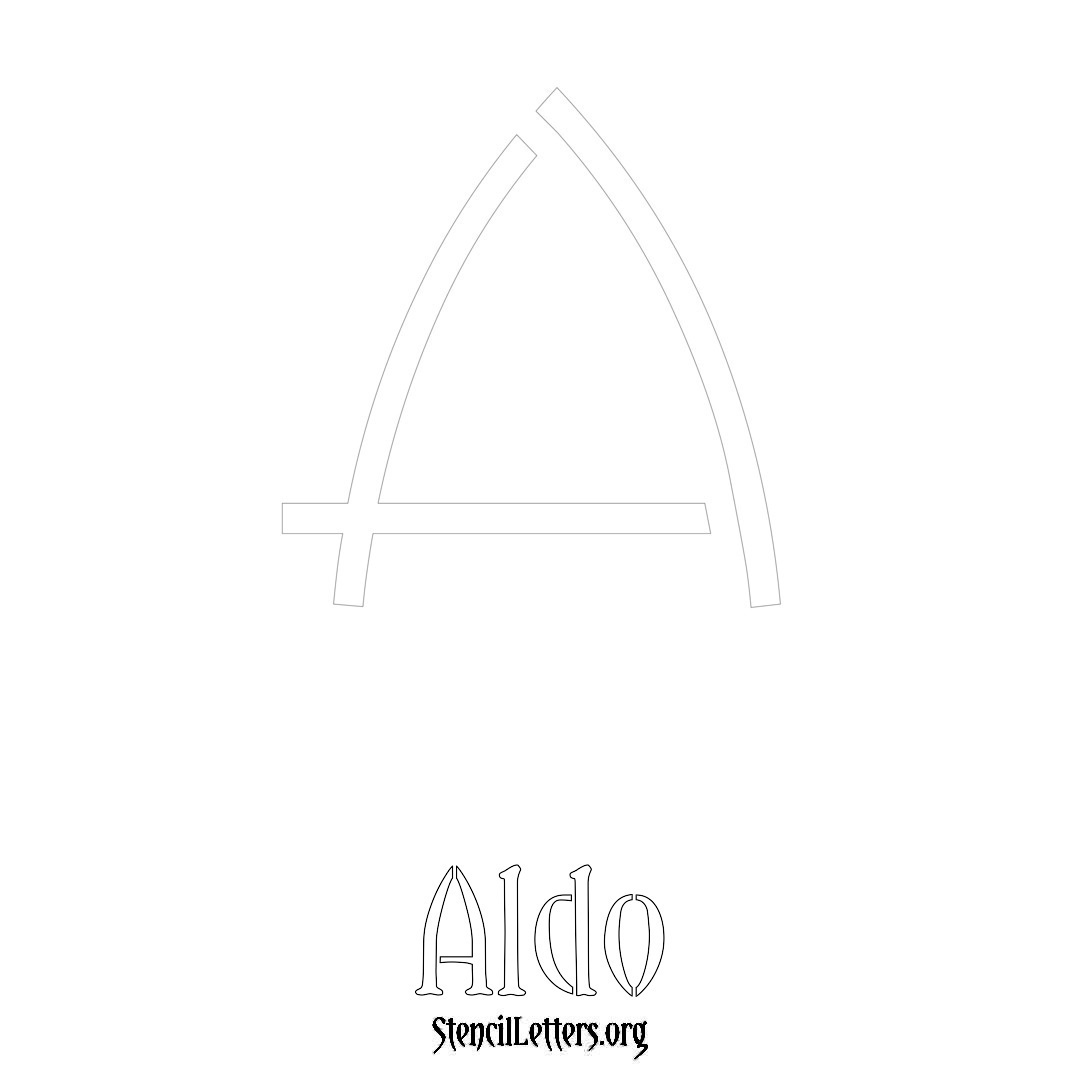Aldo printable name initial stencil in Simple Elegant Lettering
