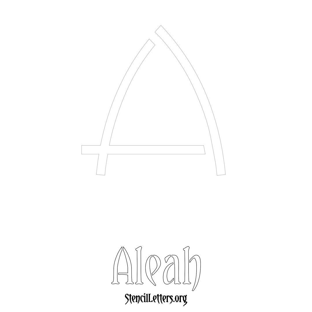 Aleah printable name initial stencil in Simple Elegant Lettering