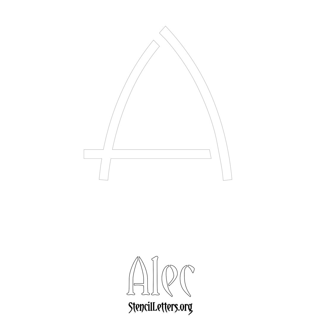 Alec printable name initial stencil in Simple Elegant Lettering