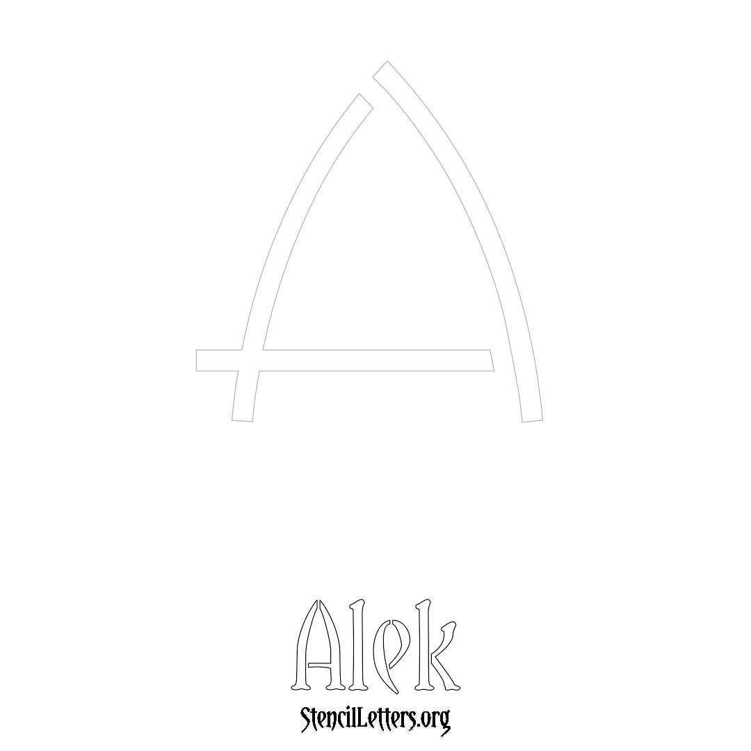 Alek printable name initial stencil in Simple Elegant Lettering