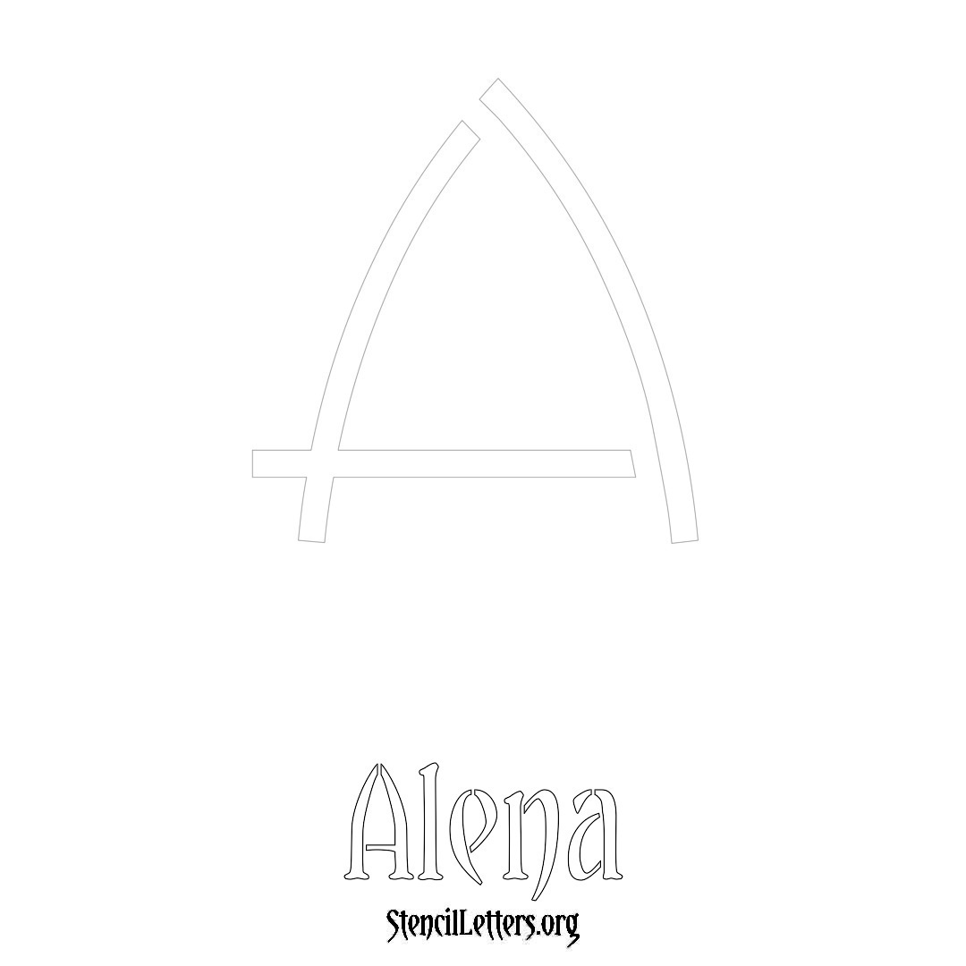 Alena printable name initial stencil in Simple Elegant Lettering