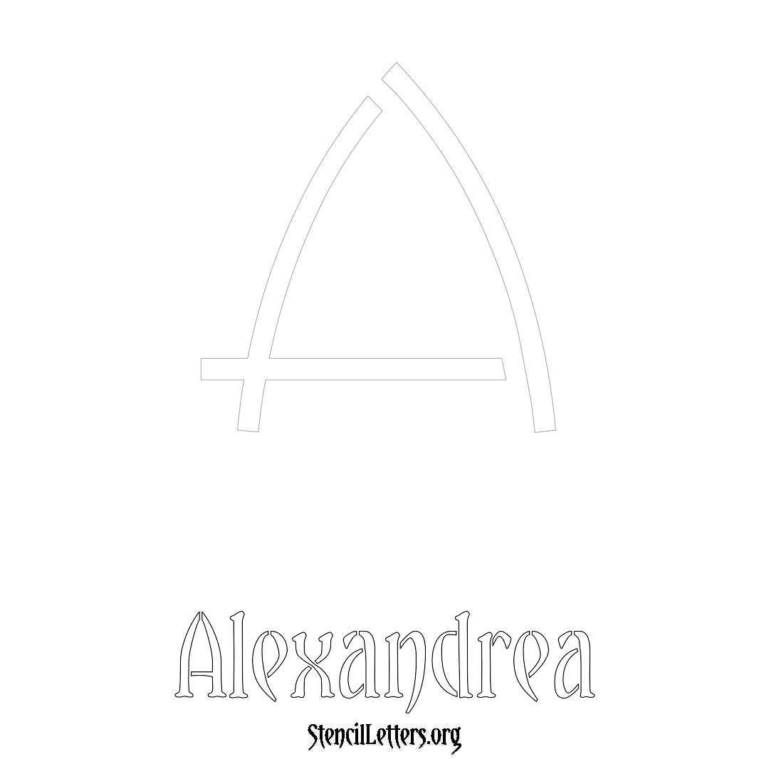 Alexandrea printable name initial stencil in Simple Elegant Lettering