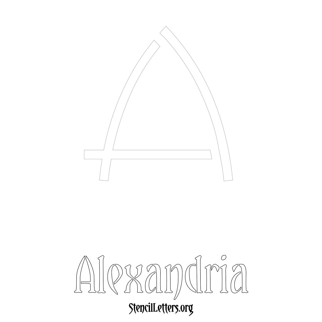 Alexandria printable name initial stencil in Simple Elegant Lettering