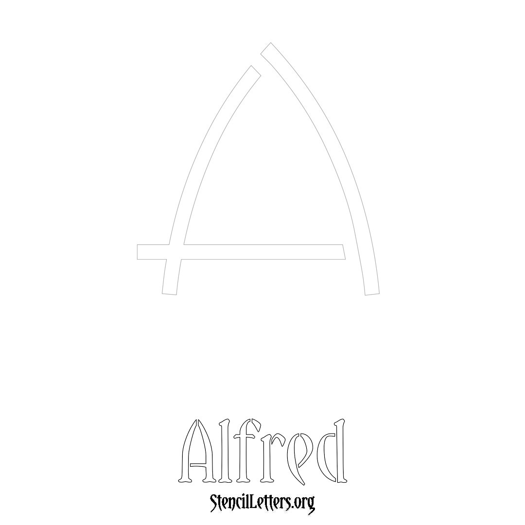 Alfred printable name initial stencil in Simple Elegant Lettering