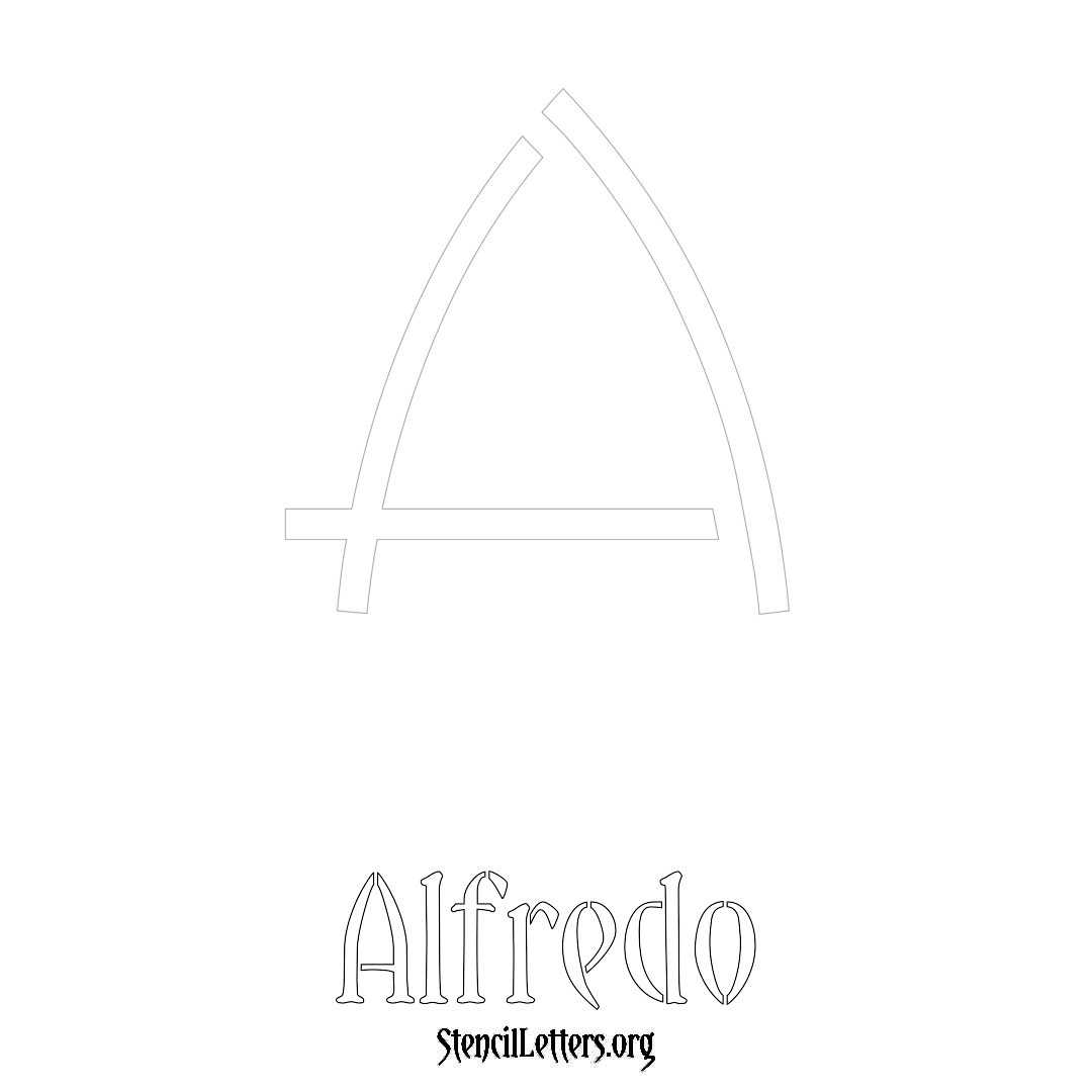 Alfredo printable name initial stencil in Simple Elegant Lettering