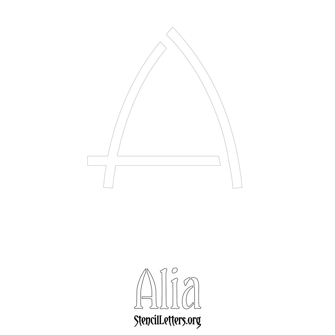 Alia printable name initial stencil in Simple Elegant Lettering