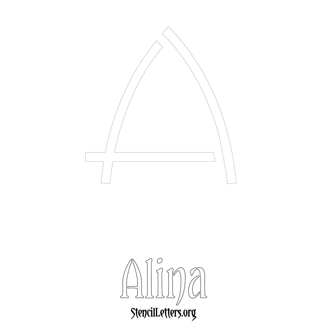 Alina printable name initial stencil in Simple Elegant Lettering