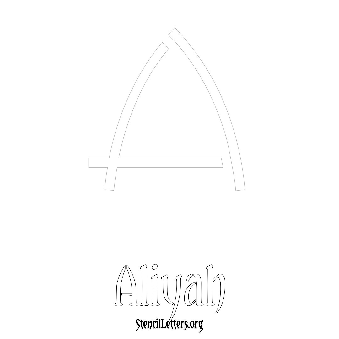 Aliyah printable name initial stencil in Simple Elegant Lettering