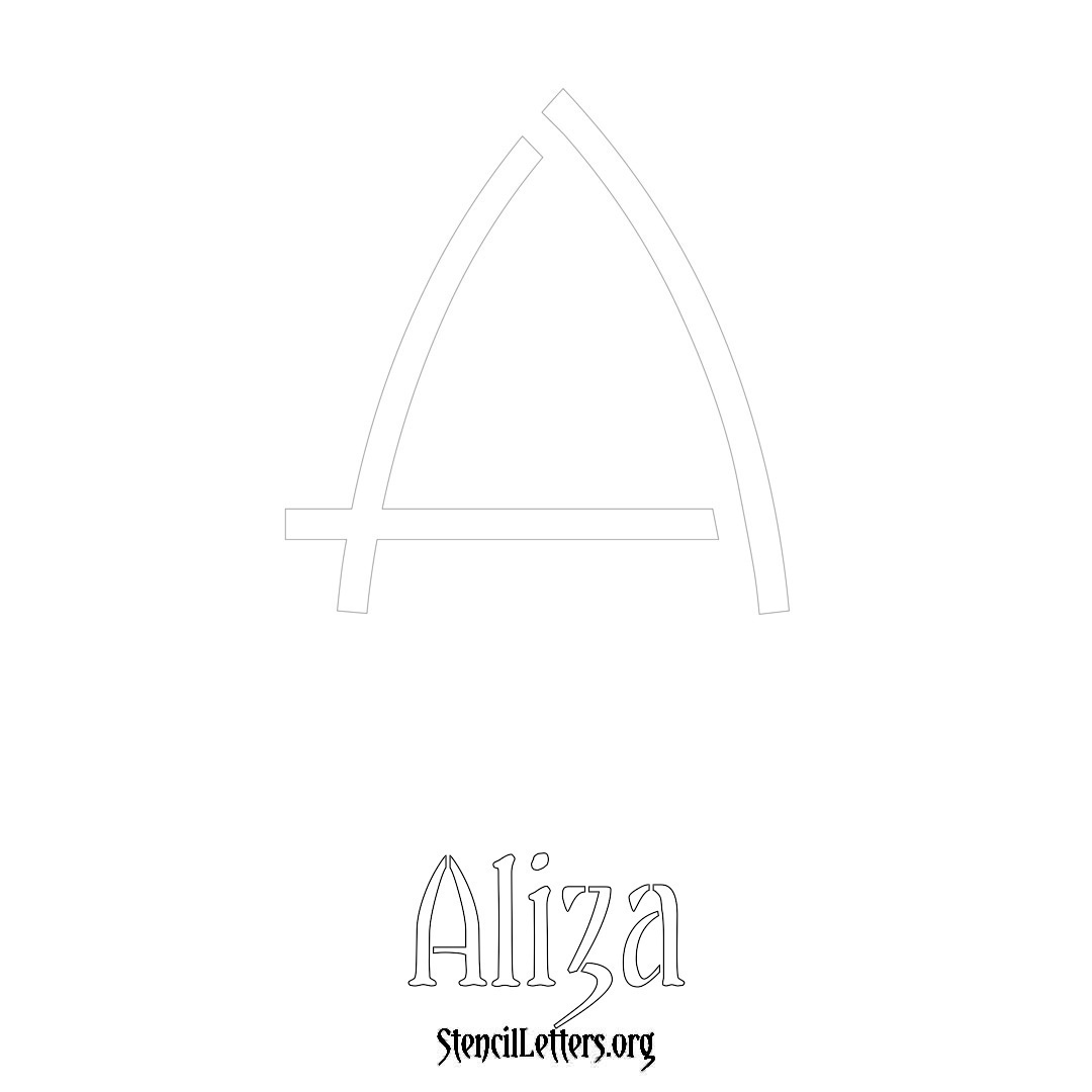 Aliza printable name initial stencil in Simple Elegant Lettering