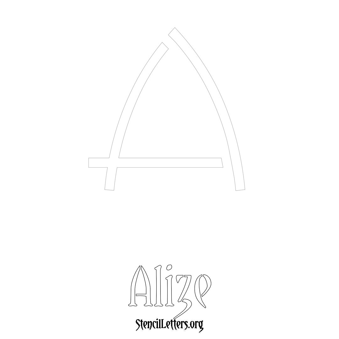 Alize printable name initial stencil in Simple Elegant Lettering