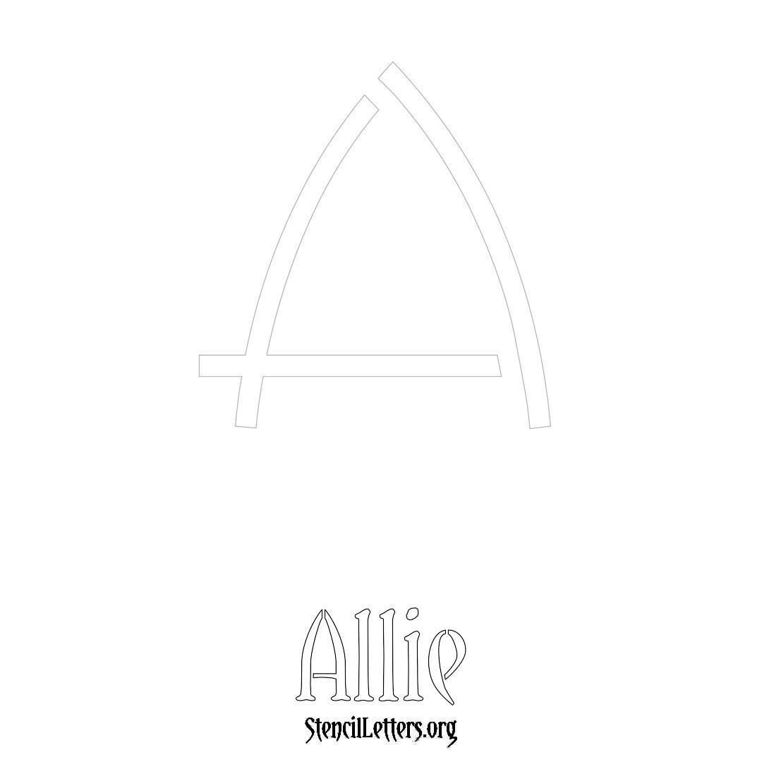 Allie printable name initial stencil in Simple Elegant Lettering