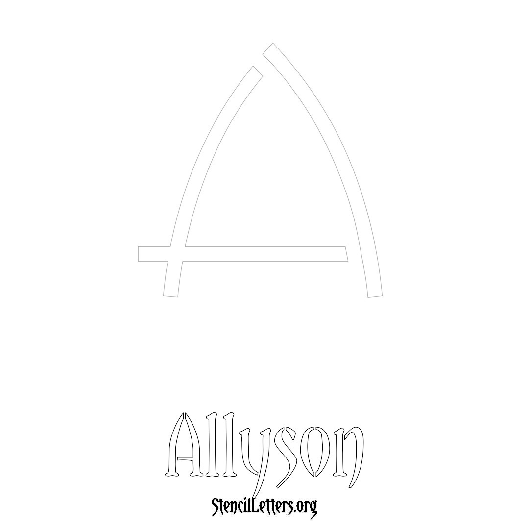 Allyson printable name initial stencil in Simple Elegant Lettering