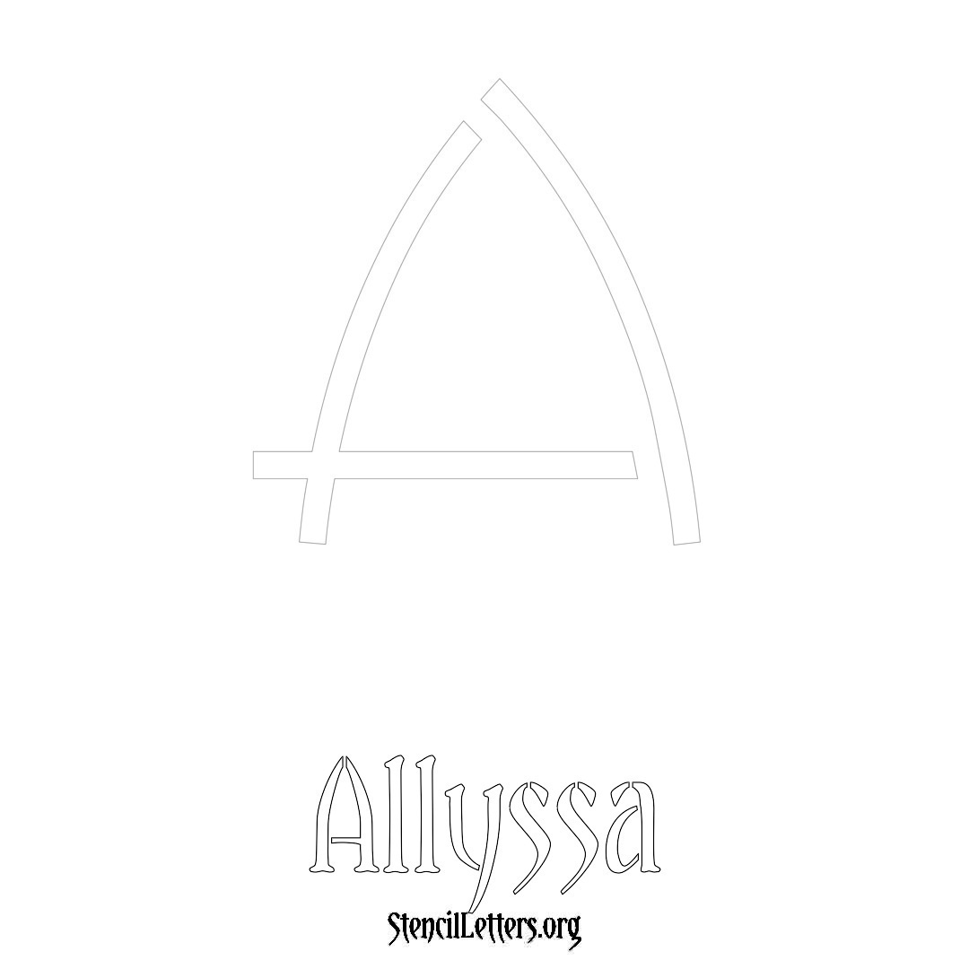 Allyssa printable name initial stencil in Simple Elegant Lettering