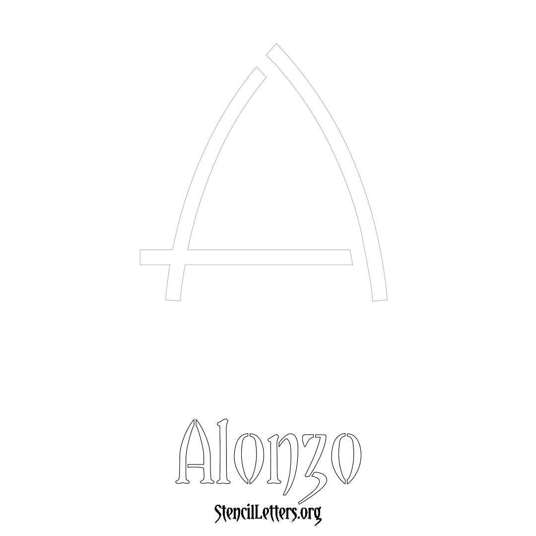 Alonzo printable name initial stencil in Simple Elegant Lettering