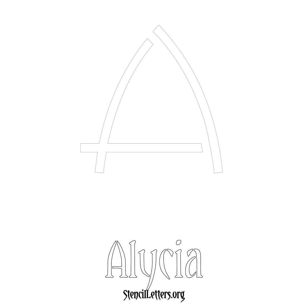 Alycia printable name initial stencil in Simple Elegant Lettering