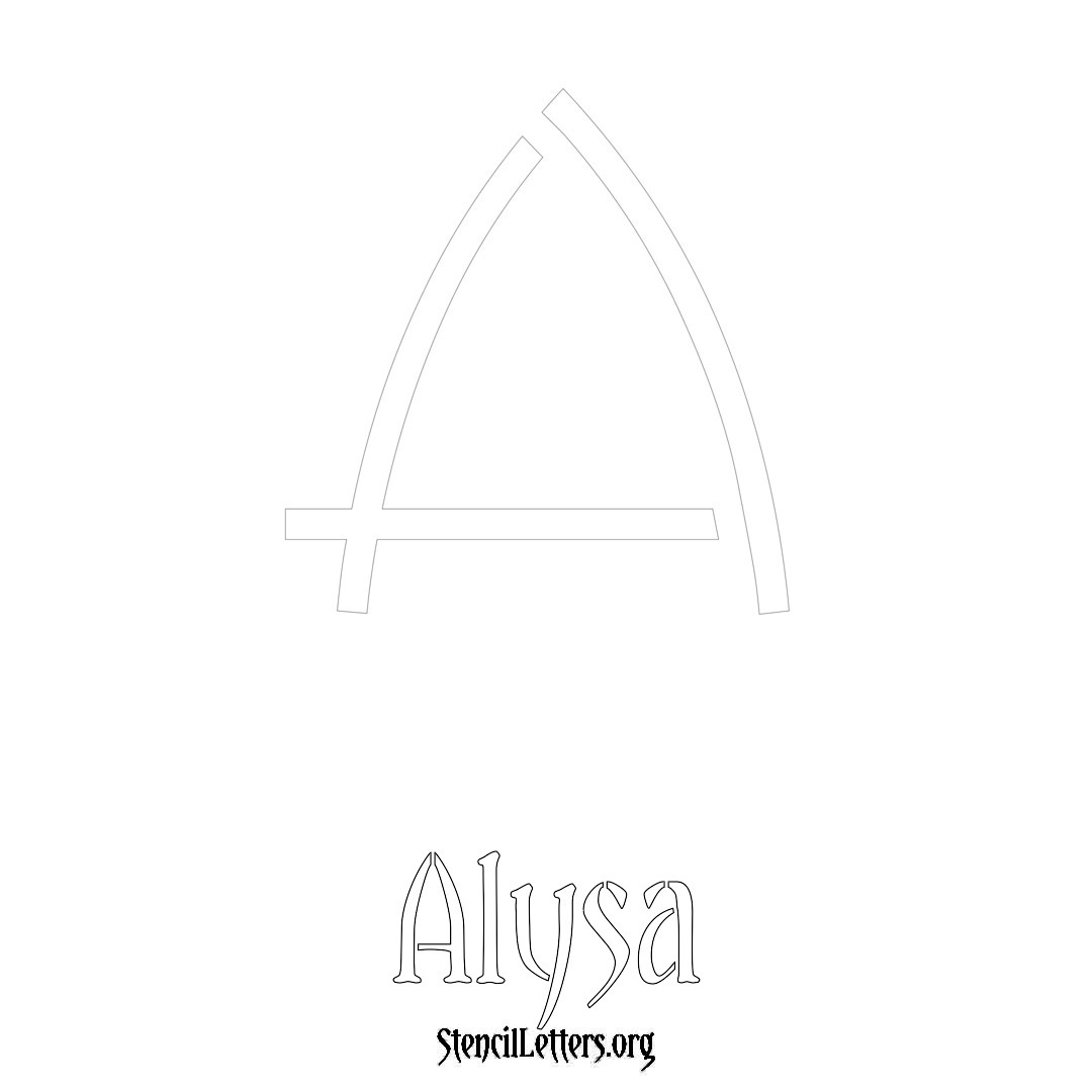 Alysa printable name initial stencil in Simple Elegant Lettering