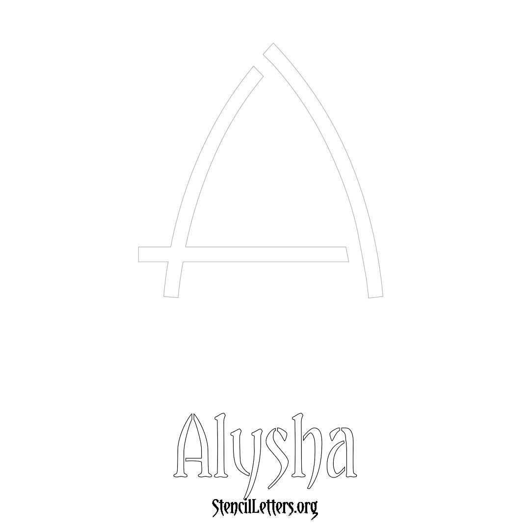 Alysha printable name initial stencil in Simple Elegant Lettering