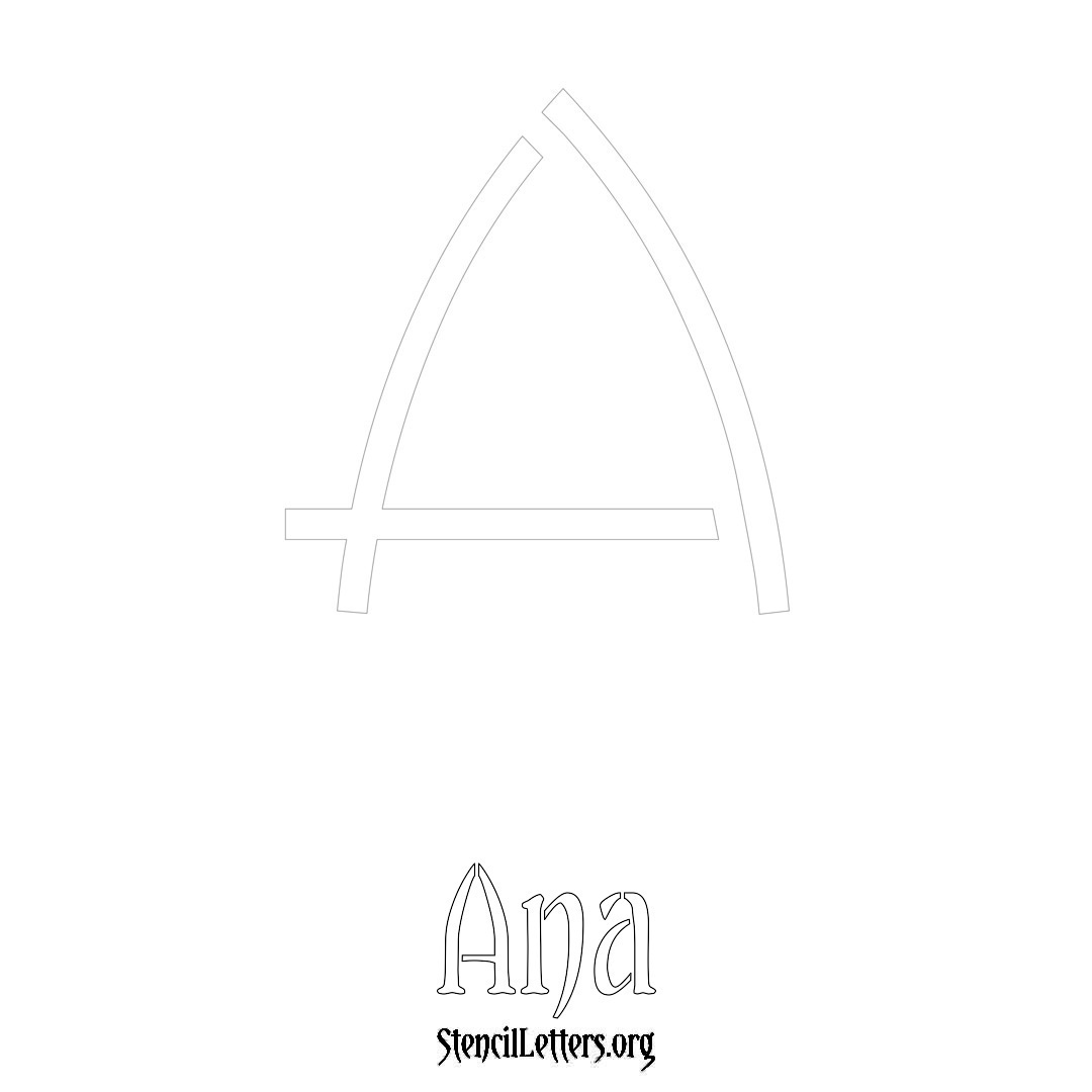 Ana printable name initial stencil in Simple Elegant Lettering