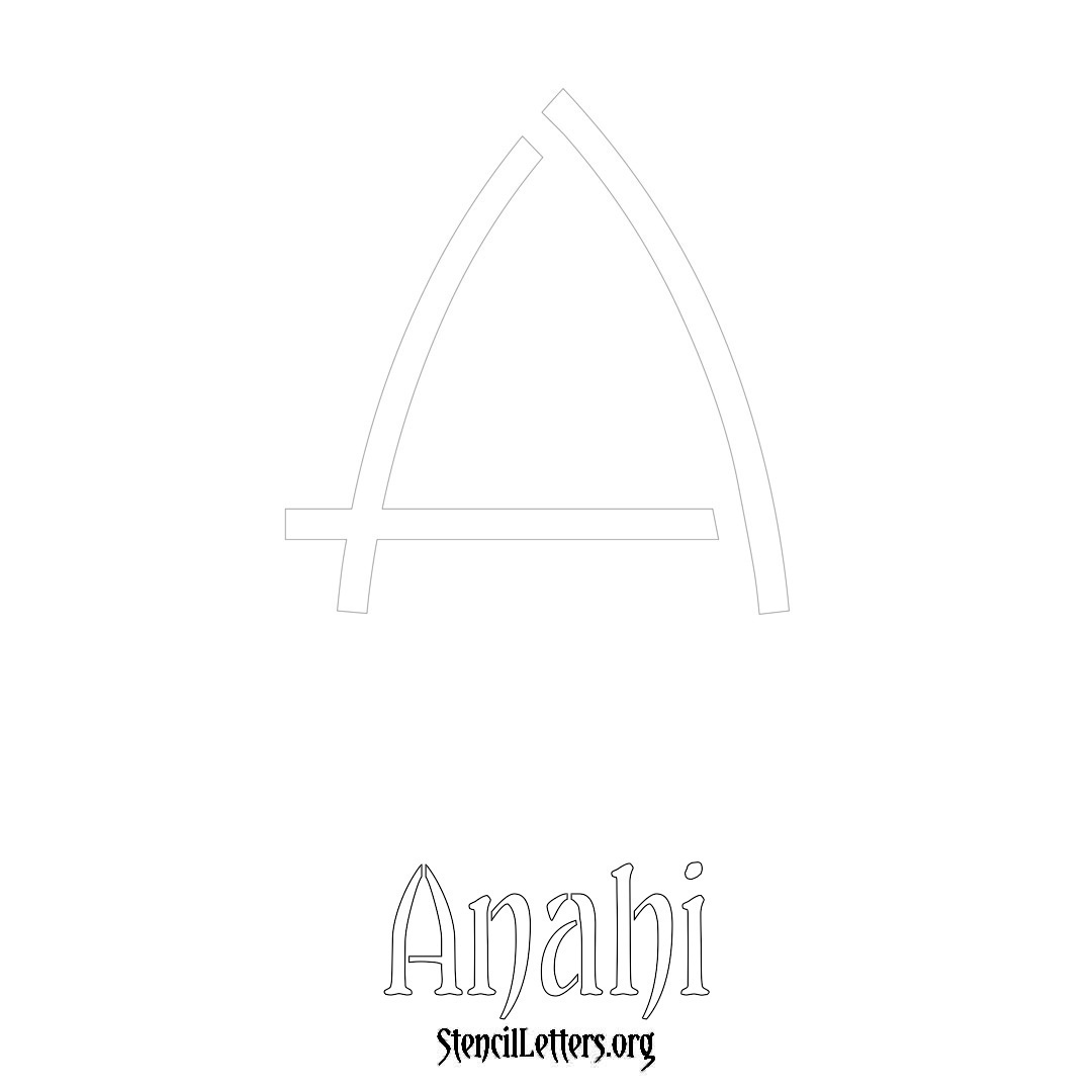 Anahi printable name initial stencil in Simple Elegant Lettering