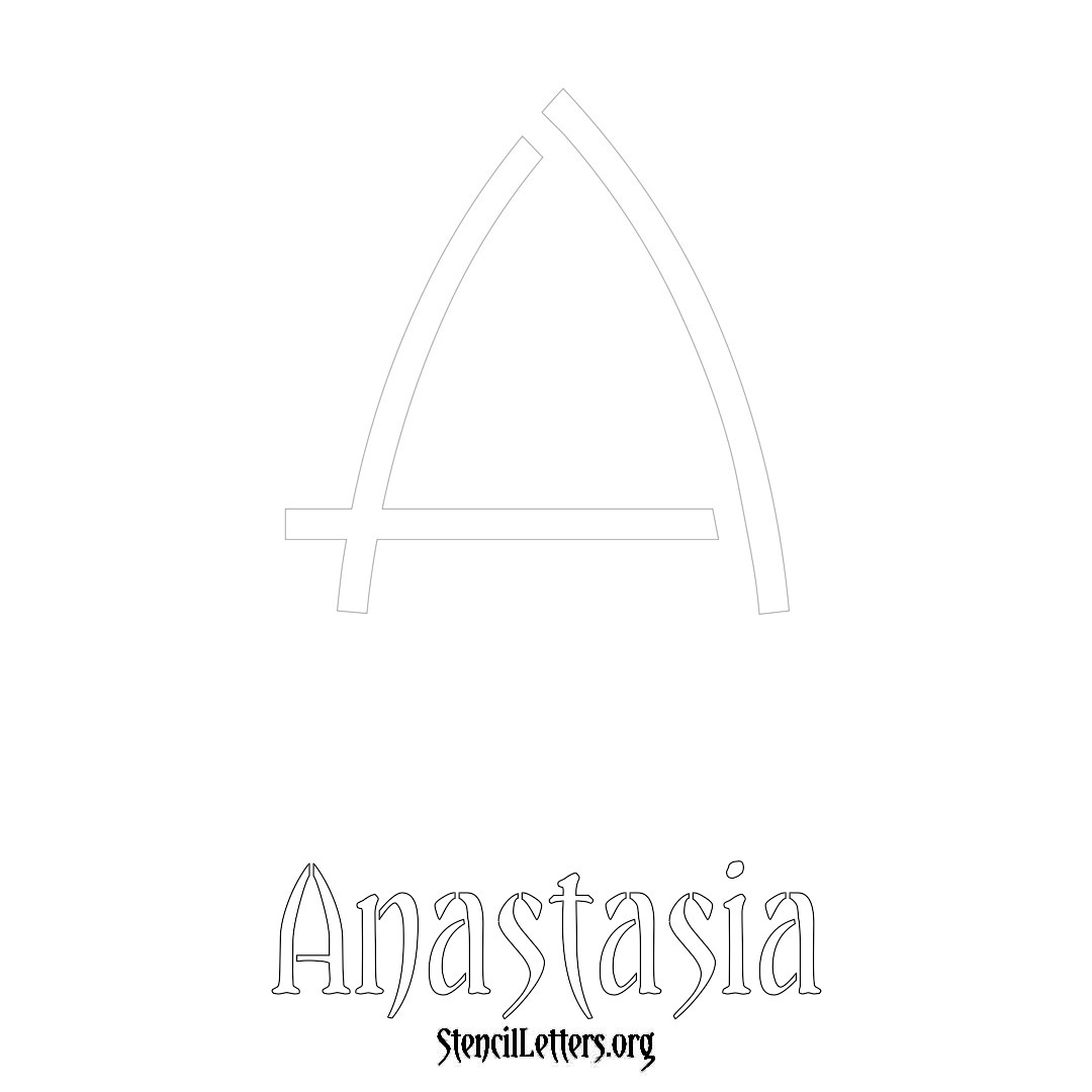Anastasia printable name initial stencil in Simple Elegant Lettering