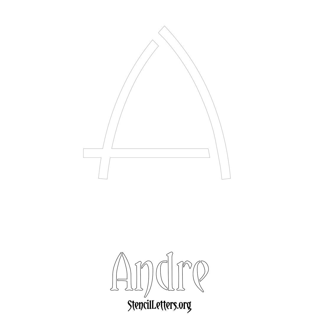 Andre printable name initial stencil in Simple Elegant Lettering