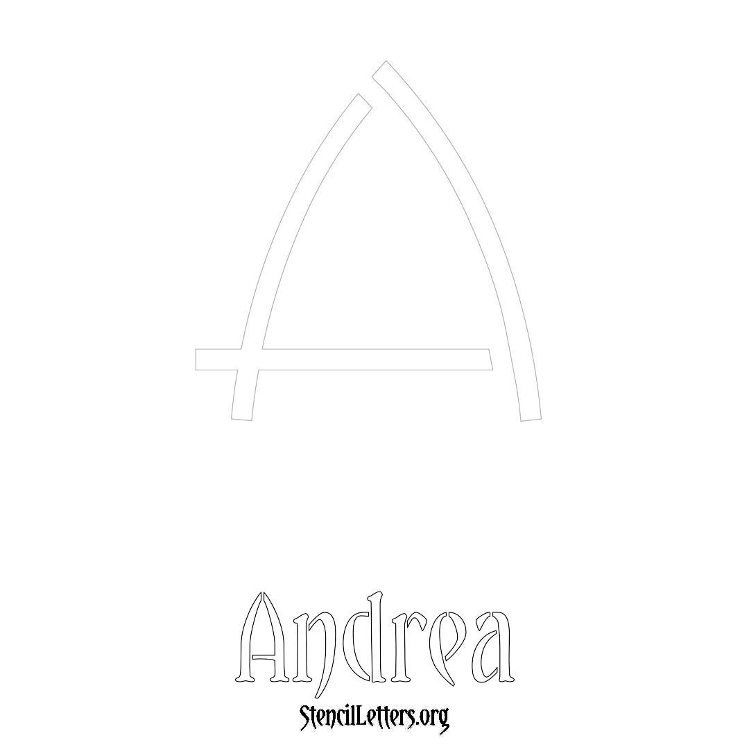 Andrea printable name initial stencil in Simple Elegant Lettering