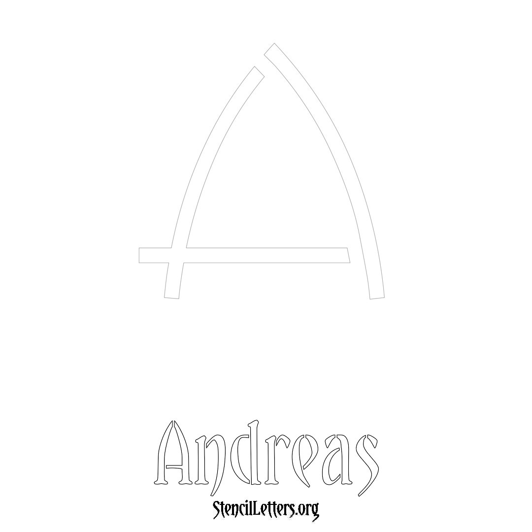 Andreas printable name initial stencil in Simple Elegant Lettering