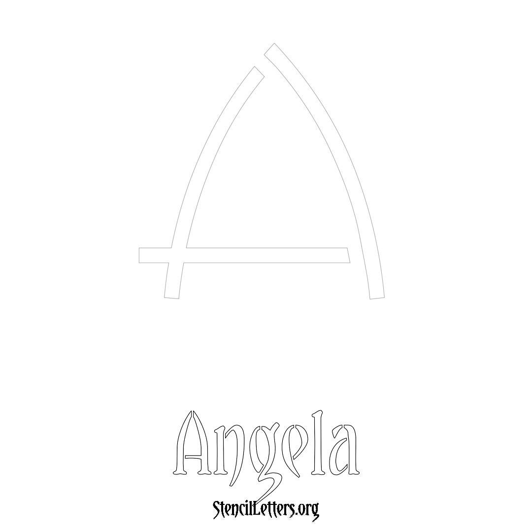 Angela printable name initial stencil in Simple Elegant Lettering