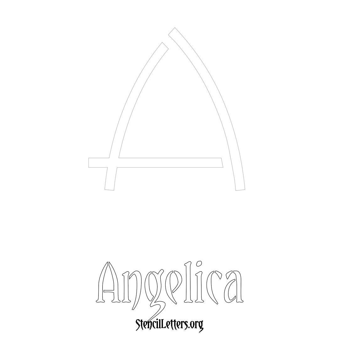 Angelica printable name initial stencil in Simple Elegant Lettering